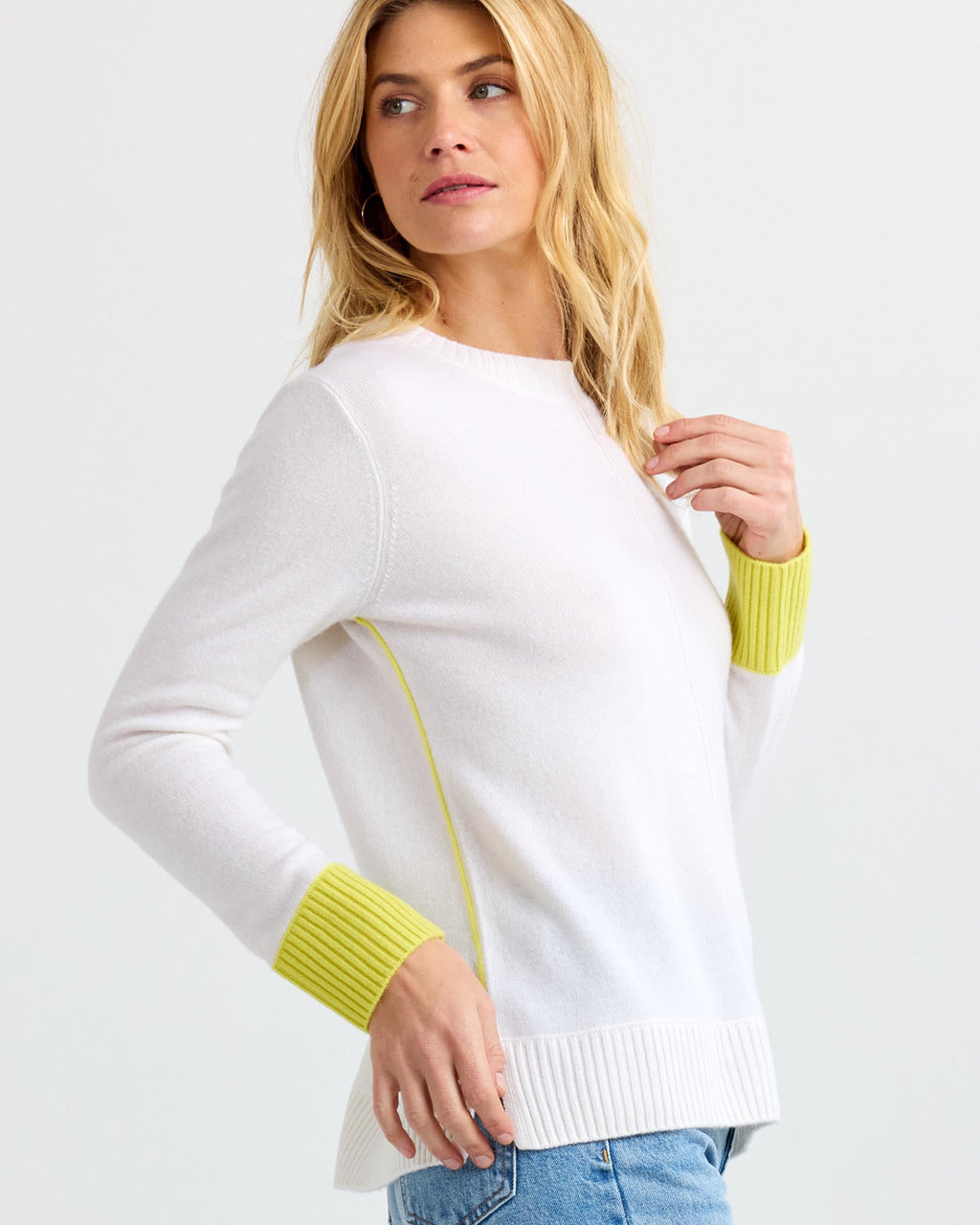 Cashmere Contrast Crew