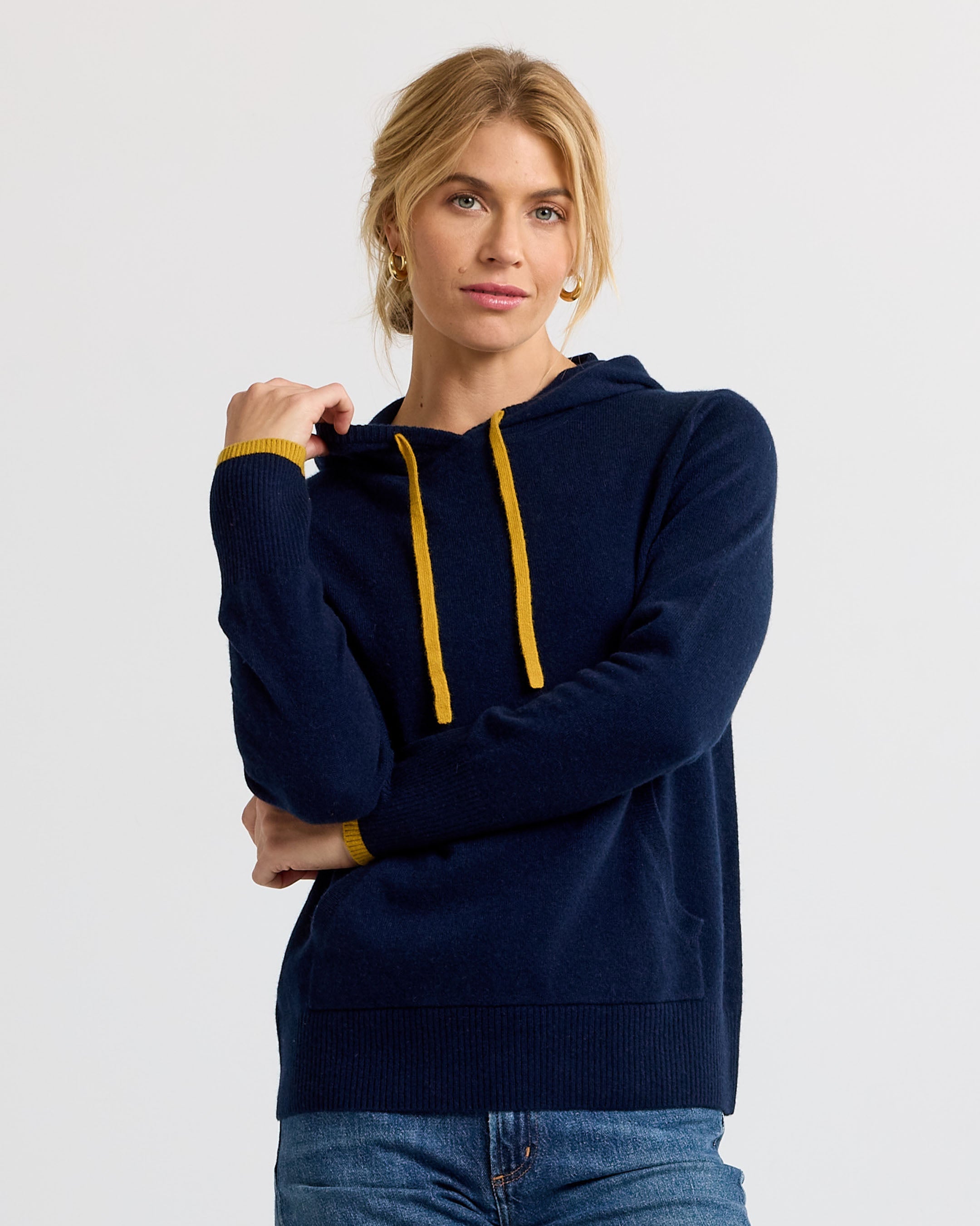 Cashmere Contrast Hoodie