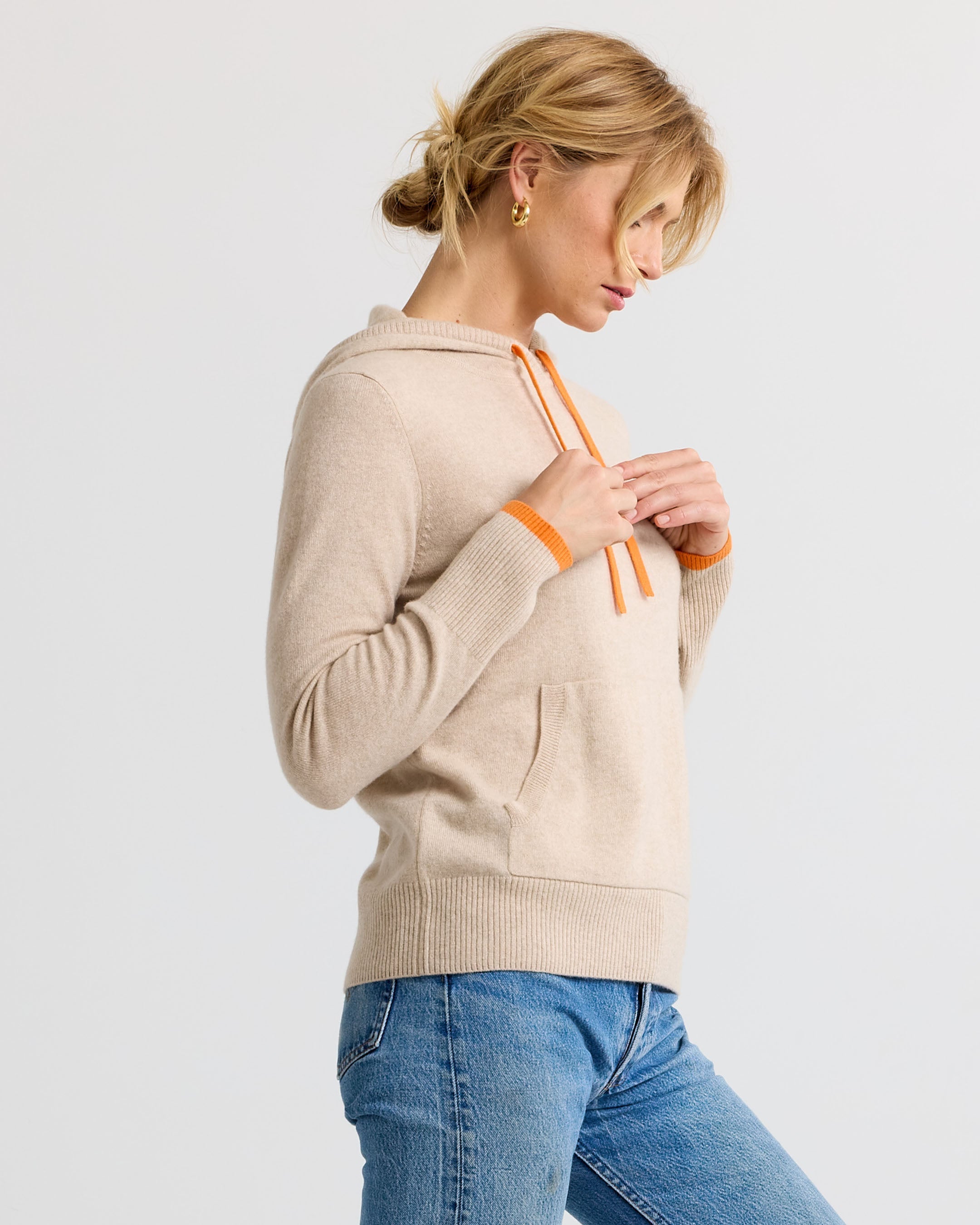 Cashmere Contrast Hoodie