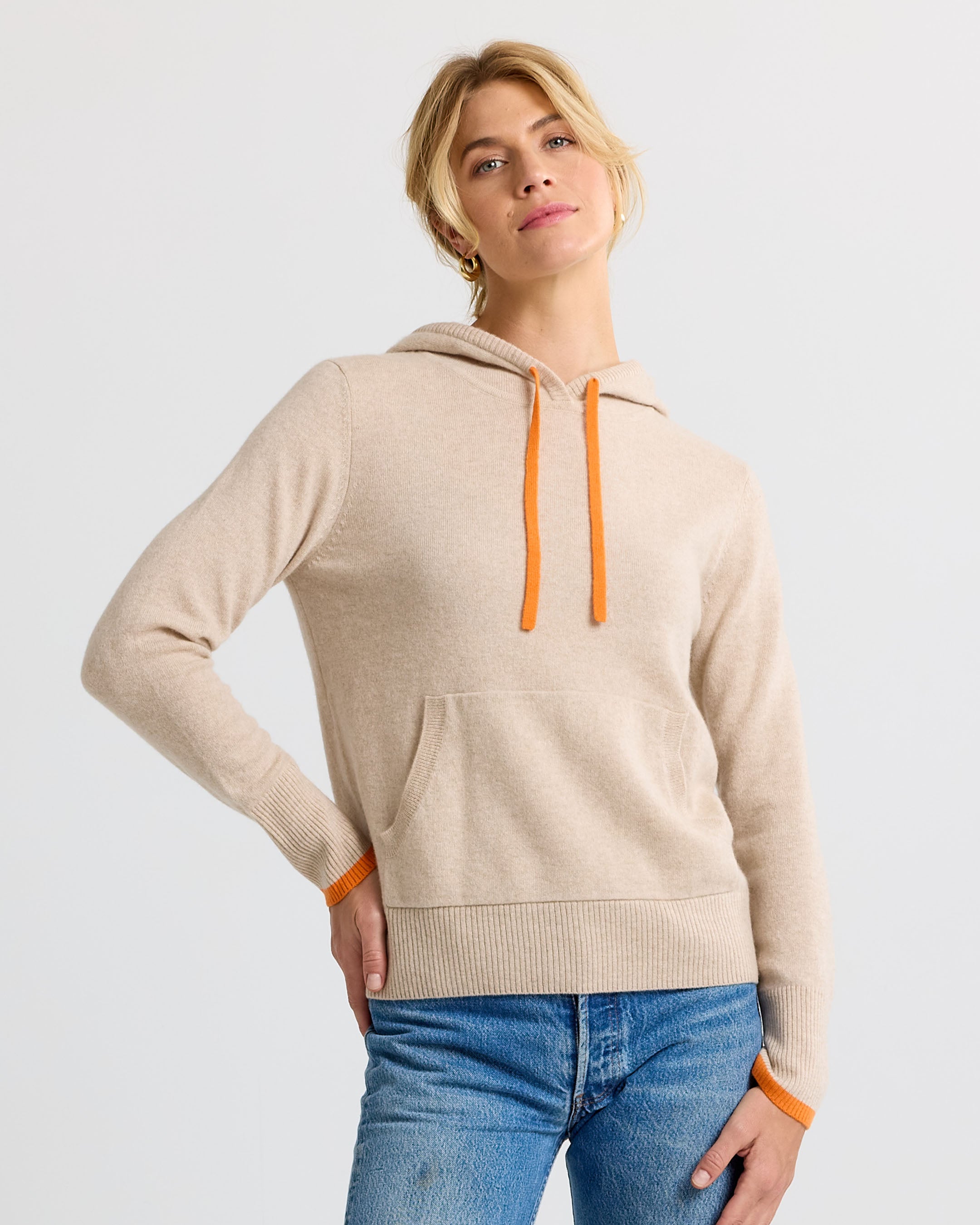 Cashmere Contrast Hoodie