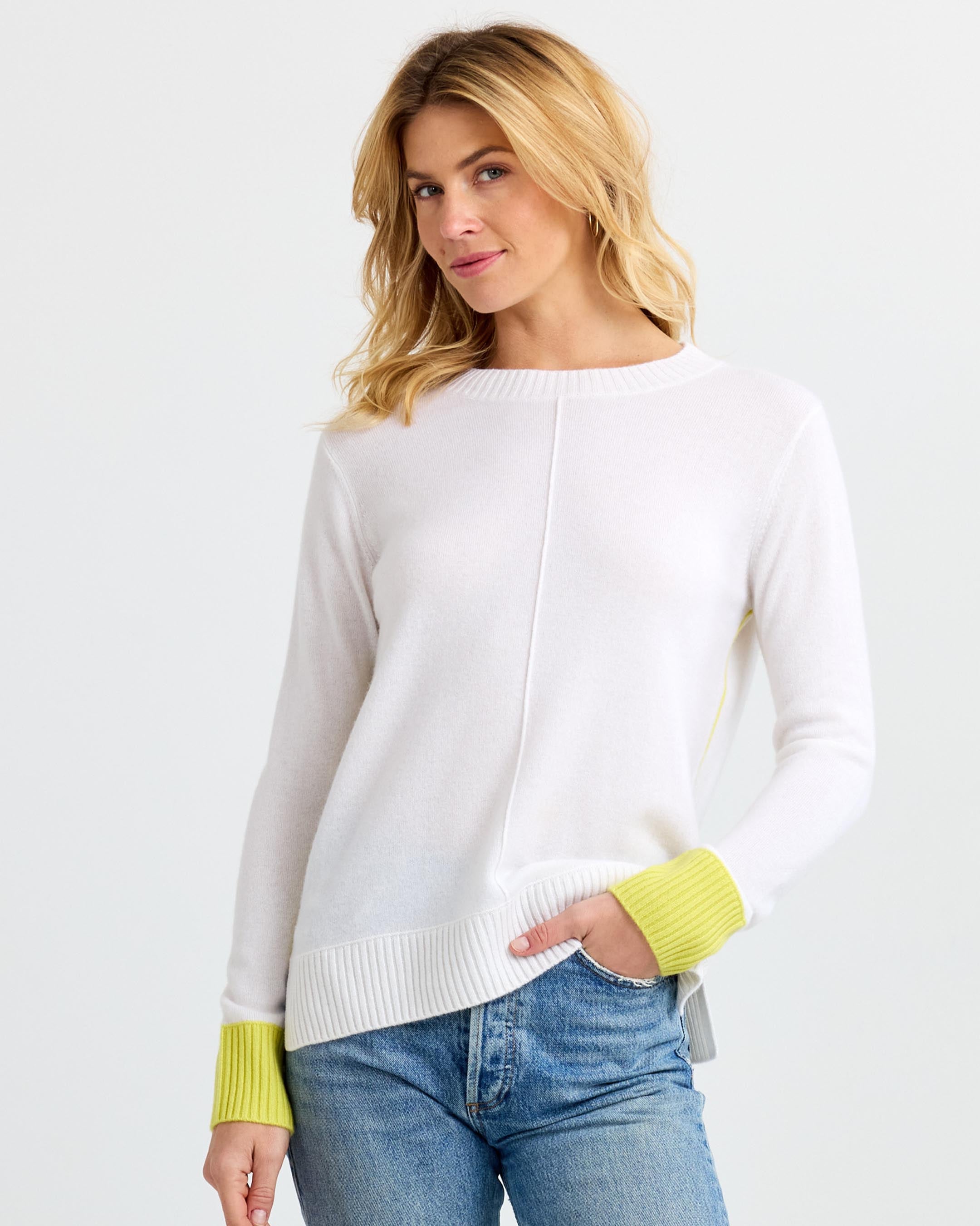 Cashmere Contrast Crew