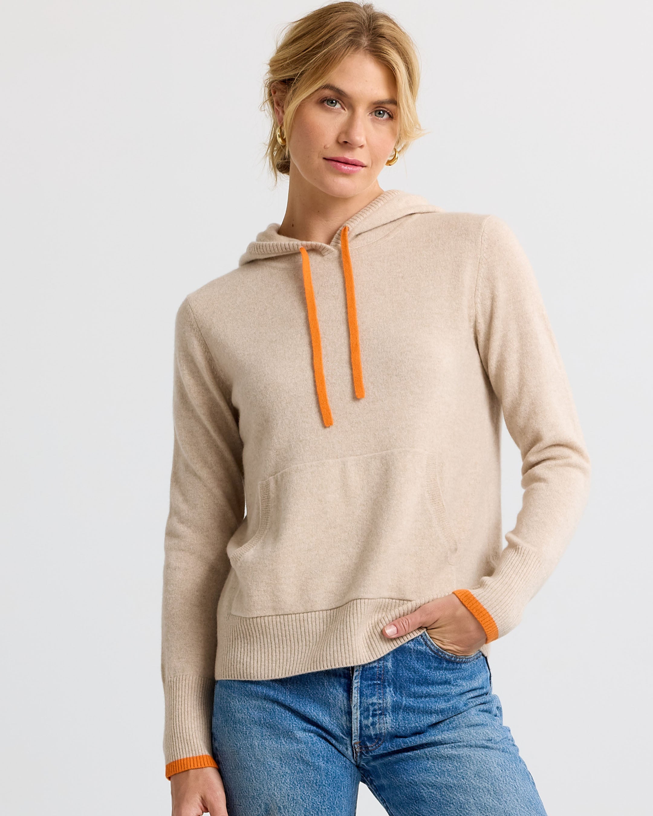 Cashmere Contrast Hoodie