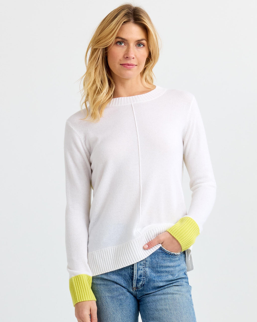 Cashmere Contrast Crew