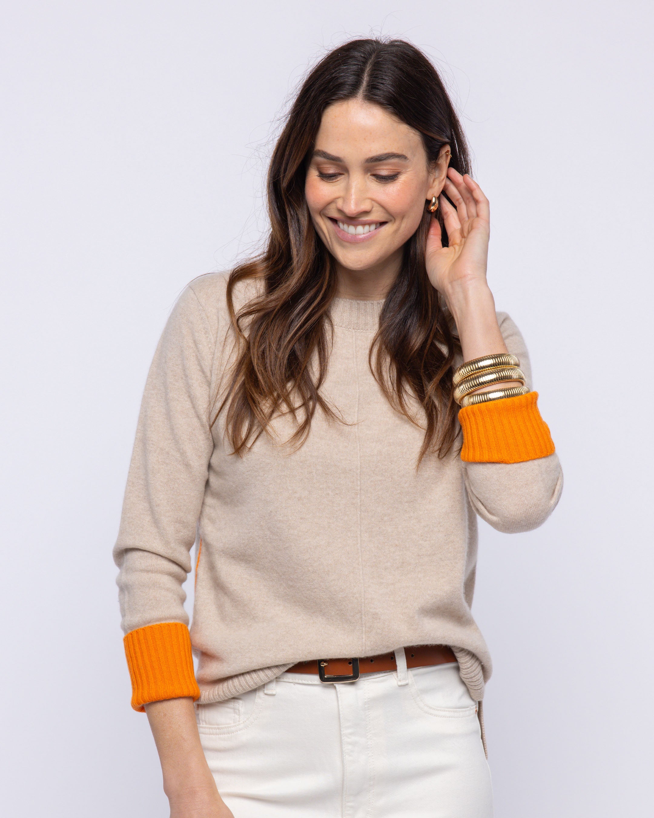 Cashmere Contrast Crew