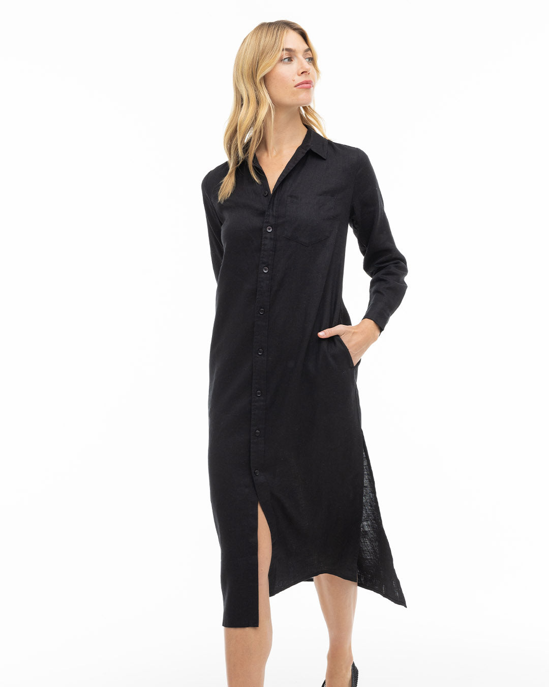 Luxe Linen Shirt Dress